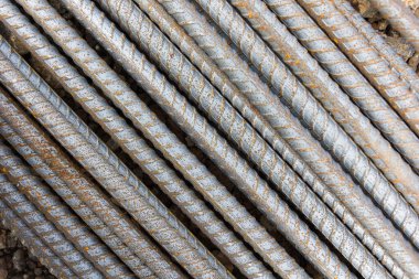Çelik barlar yakın-up arka plan yapımında kullanılan çelik çubuklar.