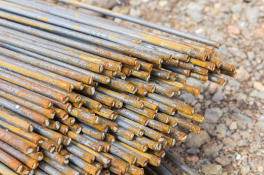 Çelik barlar yakın-up arka plan yapımında kullanılan çelik çubuklar.
