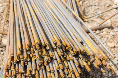 Çelik barlar yakın-up arka plan yapımında kullanılan çelik çubuklar.