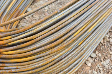 Çelik barlar yakın-up arka plan yapımında kullanılan çelik çubuklar.