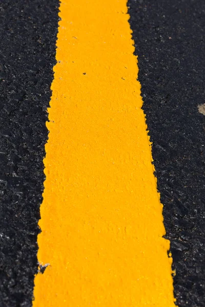 Asphalt Road Abstract Background Yellow Line Road Texture — Stock Photo, Image