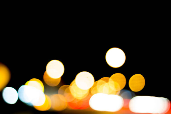 Colored of blurred lights bokeh.
