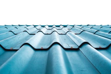 Mavi çatı fayansları ve beyaz arkaplan görüntüsü.