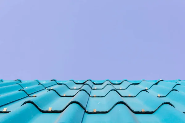 View Blue Roof Tiles Blue Sky Background — 스톡 사진