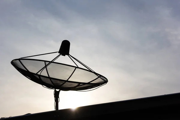Satellite Dish Communication Technology Network Sun — Stockfoto