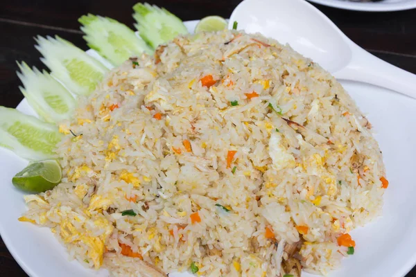 Nasi Goreng Dengan Kepiting Masakan Thailand — Stok Foto