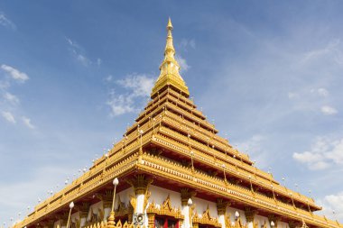 Beautiful thai temple with sky, Khon Kaen province, Thailand.