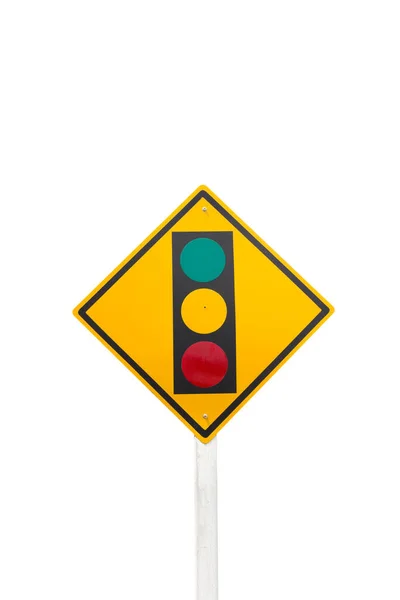 Beyaz Arkaplanda Trafik Işığı Işareti — Stok fotoğraf