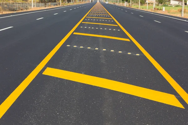 Asphalt Road Abstract Background Yellow Line Road Texture — Stock Photo, Image