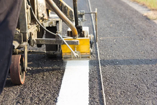 Machine Eject Worker Road Traffic Sign Painting — Stock Photo, Image