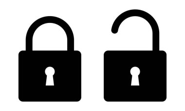 Düz stil kilit simgesi