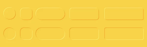 Neumorphic Design Buttons Yellow Colors — стоковий вектор