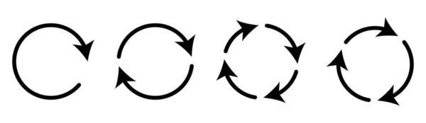 Flèches Cercle Noir Icônes Vectorielles Isolées Sur Fond Blanc — Image vectorielle
