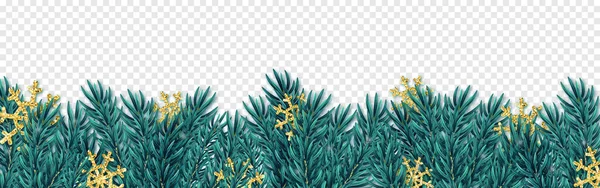 Branches Sapin Bleu Noël Avec Des Flocons Neige Litière Sur — Image vectorielle