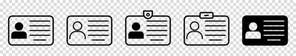 Ikoner Med Kort Linjekonst Körkort Personbevis Symbol För Webbplats Och — Stock vektor