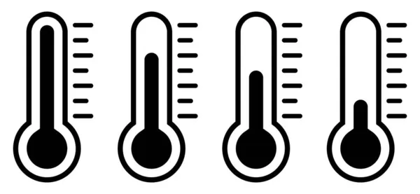 Conjunto Ícones Vetoriais Temperatura Símbolo Escala Temperatura Isolado Fundo Branco — Vetor de Stock