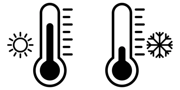 Thermometer Symbole Thermometer Mit Kaltem Und Heißem Symbol Kann Für — Stockvektor