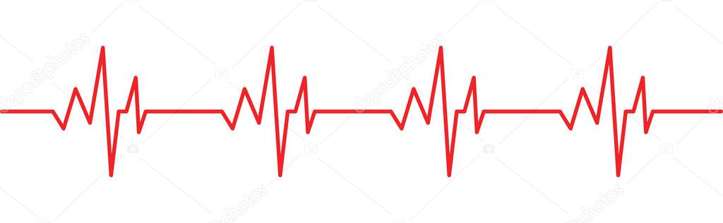 Red heartbeat line vector
