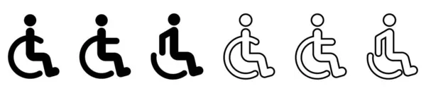 Icône Vectorielle Fauteuil Roulant Concept Handicap Symbole Handicapé Isolé Sur — Image vectorielle