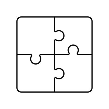 Bulmaca parçaları. Beyaz arkaplanda ana vektör simgesi