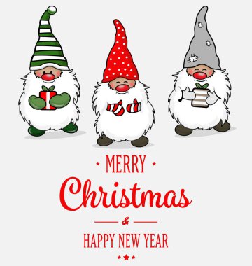 Şirin Cücelerle Noel kartı. Mevsimler Selam.