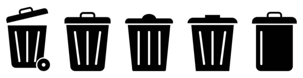 Ikona Přihrádky Koš Odpadky Vektorový Symbol Izolovaný Bílém Pozadí — Stockový vektor