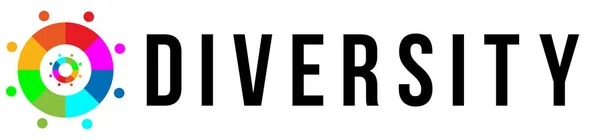 Inclusie Diversiteit Banner Met Kleuren Logo Zijkant Vectorillustratie — Stockvector