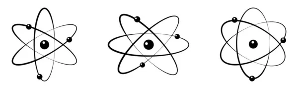 Zestaw Ikon Atoma Symbol Atom Projektowania Stron Internetowych Logo Aplikacji — Wektor stockowy
