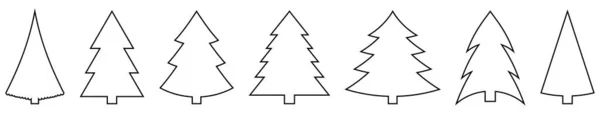 Εικόνα Χριστουγεννιάτικου Δέντρου Μοντέρνο Περίγραμμα Σύμβολα Για Εφαρμογές Για Κινητά — Διανυσματικό Αρχείο