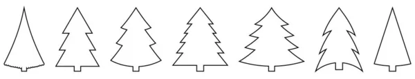 Icône Sapin Noël Symboles Contour Tendance Pour Les Applications Mobiles — Image vectorielle