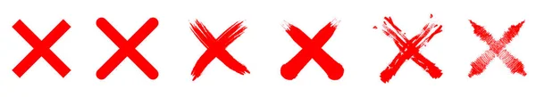Sada Vektorových Ikon Červeného Kříže Nastavena Žádný Chybný Symbol Odstranění — Stockový vektor