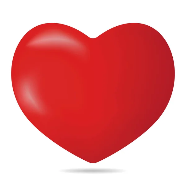 Red Heart Vector Illustration Isolated White Background — Image vectorielle