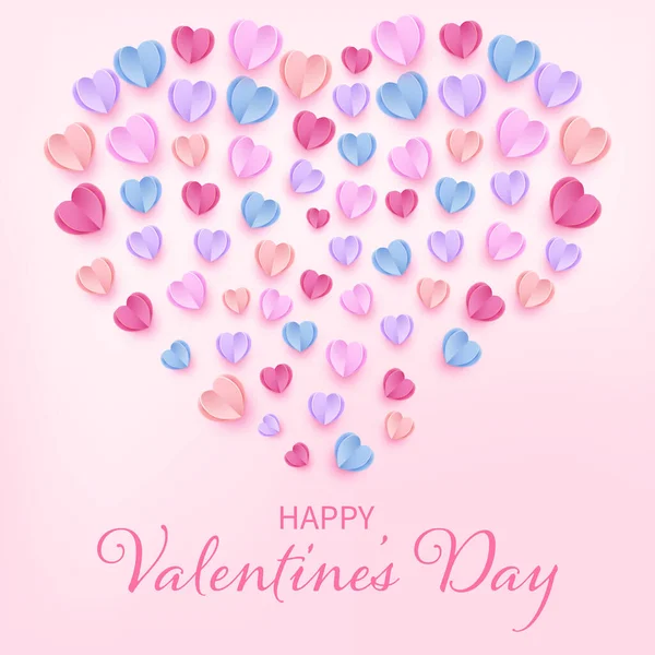 Valentines Day Hearts Greeting Card — стоковый вектор