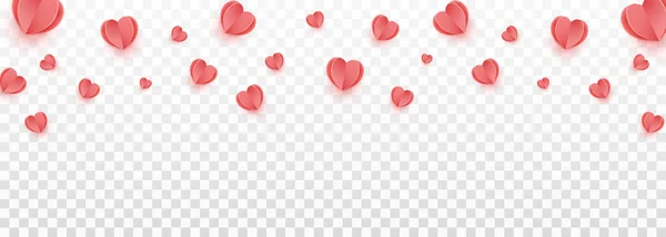 Flying Red Hearts Transparent Background — Image vectorielle