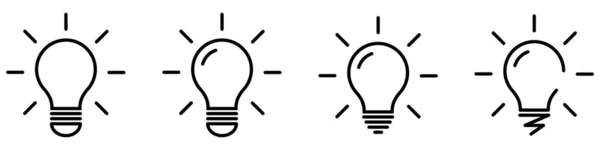 Lamp Bulb Idea Icon Set — Archivo Imágenes Vectoriales