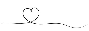 Heart Line Drawing. Vector illustration