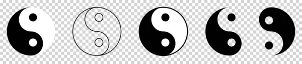 Yin Yang Icônes Illustration Vectorielle — Image vectorielle