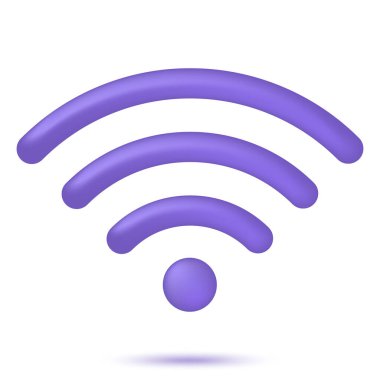 3D WiFi icon. Wireless network design concept