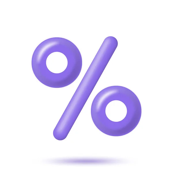 Percent Sign Rendering Vector Illustration Isolated White Background — 图库矢量图片