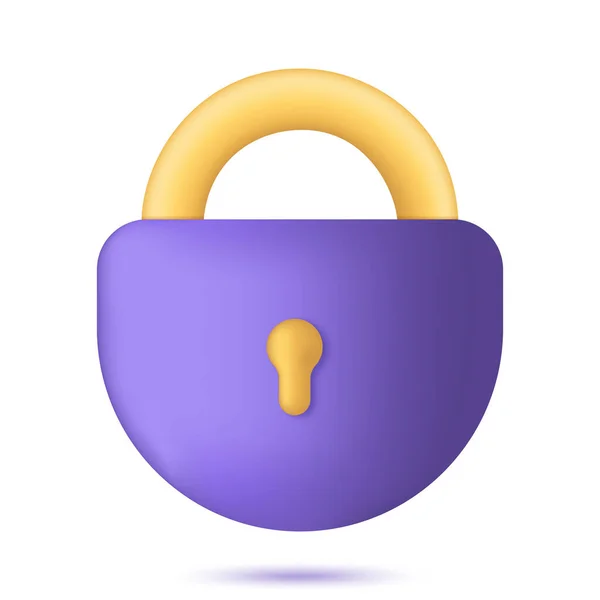 Vergrendel Eenvoudig Icoon Beveiliging Encryptie Privacy Concept Rendering — Stockvector
