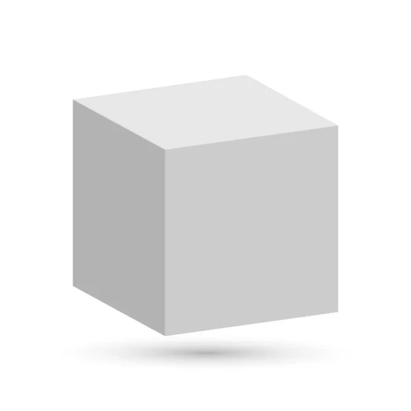 Білий Векторний Куб Векторні Ілюстрації Ізольовані Білому Тлі — стоковий вектор