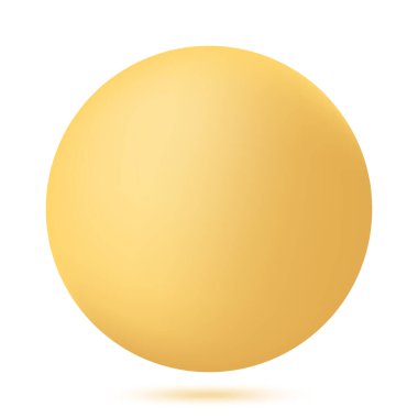 Sarı küre 3d görüntü beyaz arkaplanda izole edildi