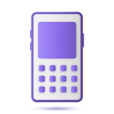 En az akıllı telefon simgesi. akıllı aygıt arayüzü. 3d oluşturma