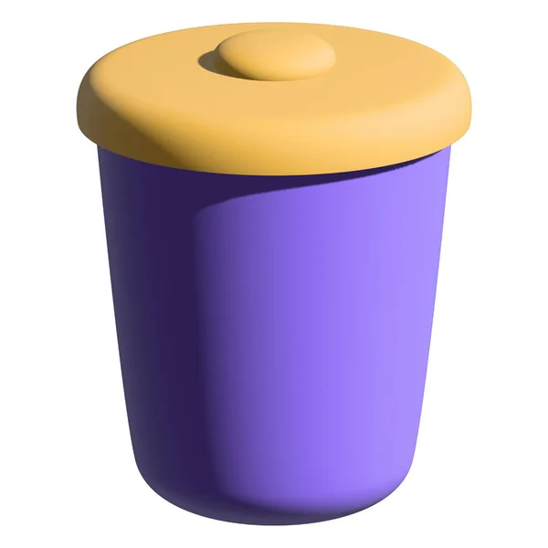 Realistic Trash Bin Trash Can Garbage Isolated White Background — Stock Photo, Image