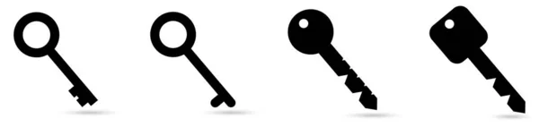 Key Icon Set Lock Unlock Sign Symbol Your Website Design — Stock Vector