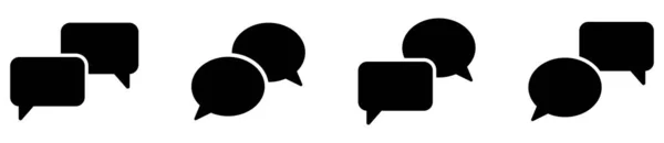 Set Icone Chat Simbolo Dialogo Concetto Comunicazione Illustrazione Vettoriale Isolata — Vettoriale Stock