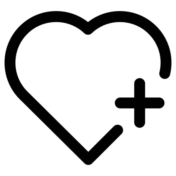 Lineární Ikona Srdce Křížovým Znaménkem Vektorové Ilustrace Izolované Bílém Pozadí — Stockový vektor