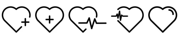 Σύμβολα Καρδιάς Εικονίδιο Συν — Διανυσματικό Αρχείο