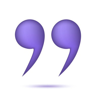 3d tırnak işareti simgesi