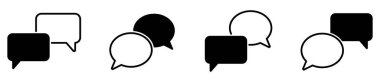 Sohbet ikonları. Çizgi sanatı ve düz stil. Web sitenizin tasarımı için sembol, logo, uygulama, UI. Vektör illüstrasyonu, EPS10